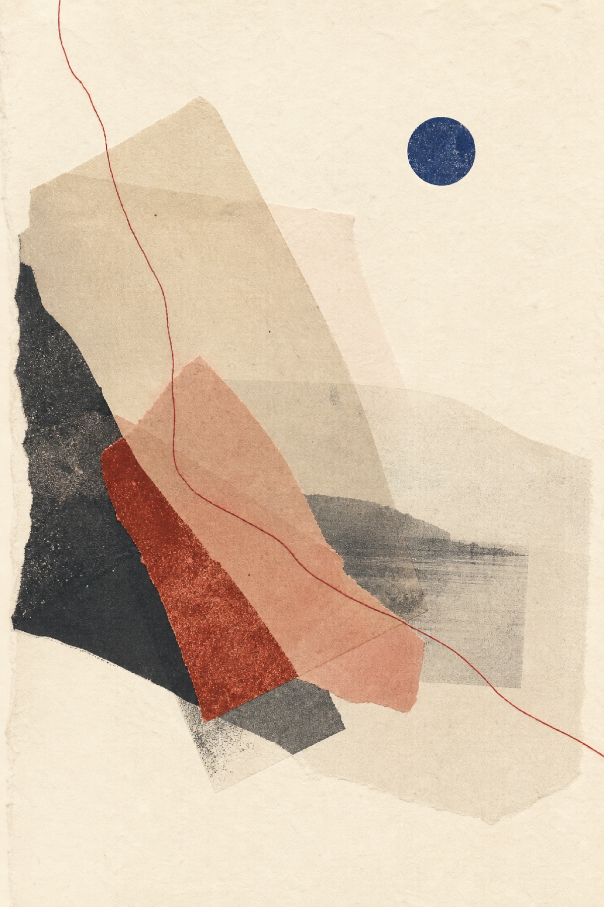 Collage literary book cover template featuring symbolic