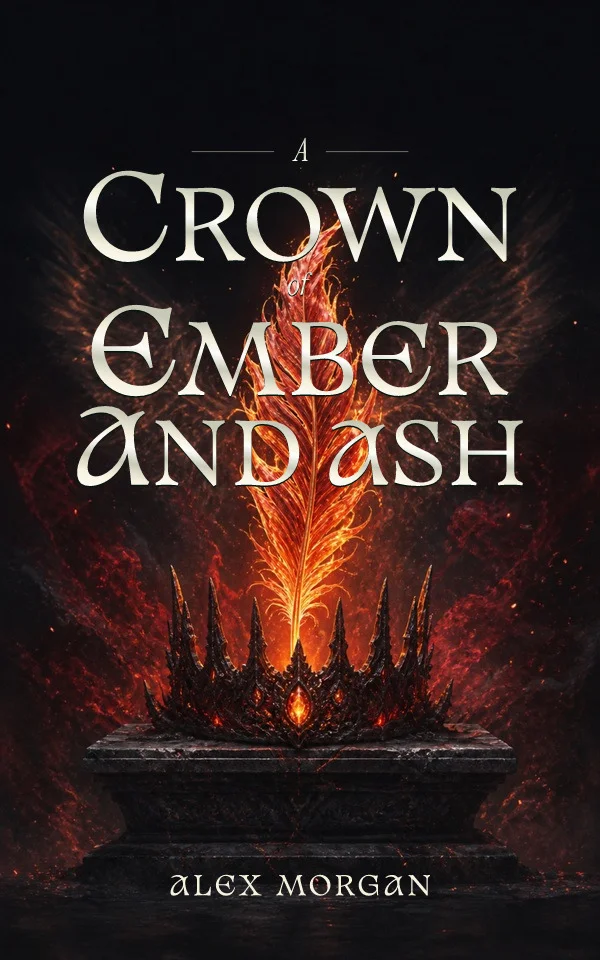 A Crown of Ember and Ash with large ornate title lettering