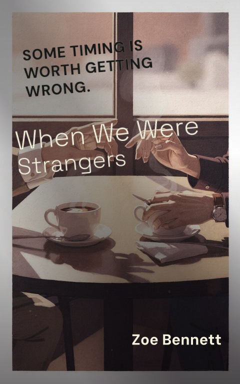 Contemporary romance · Diagonal tension book cover template preview with editable typography over people artwork