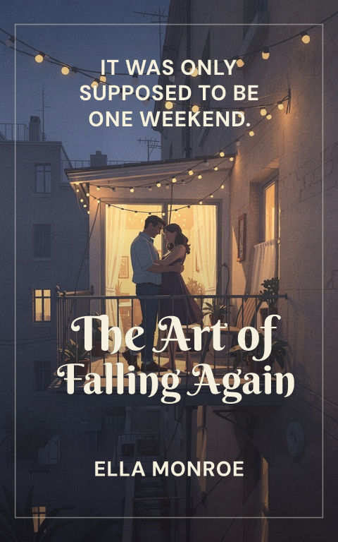 Contemporary romance · Frame narrative book cover template preview with editable typography over people artwork
