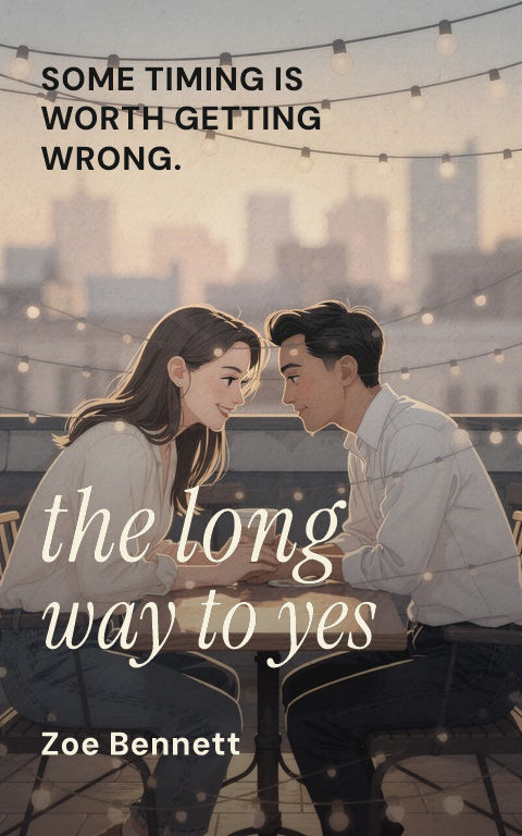 Contemporary romance · Modern serif poster book cover template preview with editable typography over people artwork