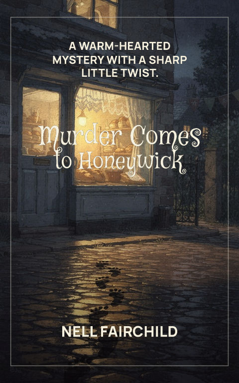 Cozy mystery · Frame narrative book cover template preview with editable typography over place artwork