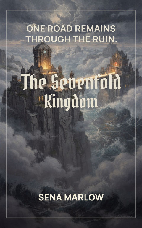 Epic fantasy · Frame narrative book cover template preview with editable typography over place artwork
