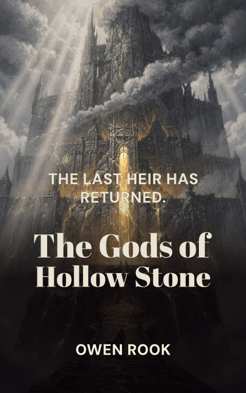 Epic fantasy · Lower-third reveal book cover template preview with editable typography over place artwork