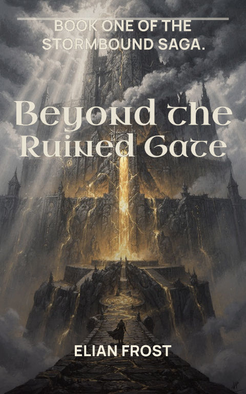 Epic fantasy · Top masthead book cover template preview with editable typography over place artwork