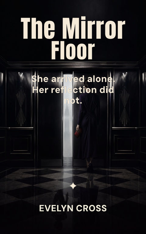 Psychological thriller · Mirror floor book cover template preview with editable typography over people artwork