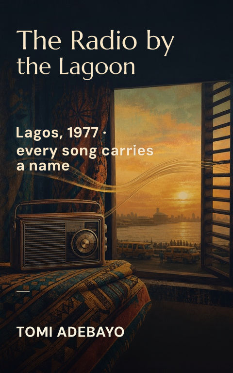 Historical fiction · Radio lagoon book cover template preview with editable typography over object artwork