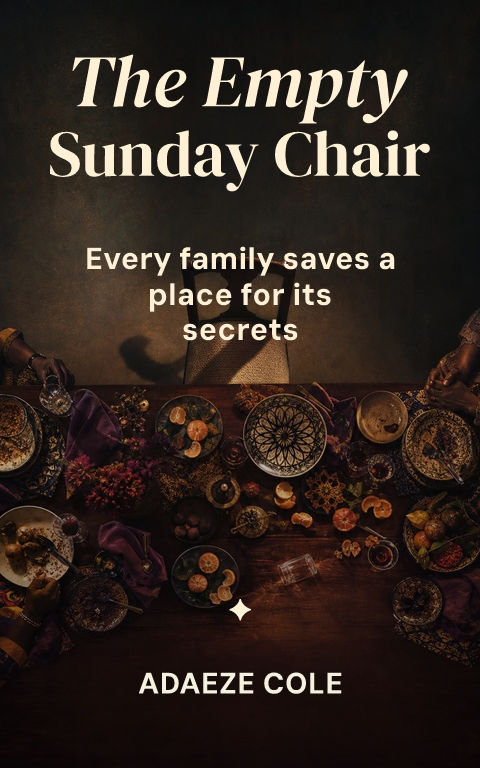 Literary fiction · Sunday table book cover template preview with editable typography over people artwork