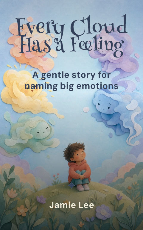 Picture books · Cloud feelings book cover template preview with editable typography over symbolic artwork