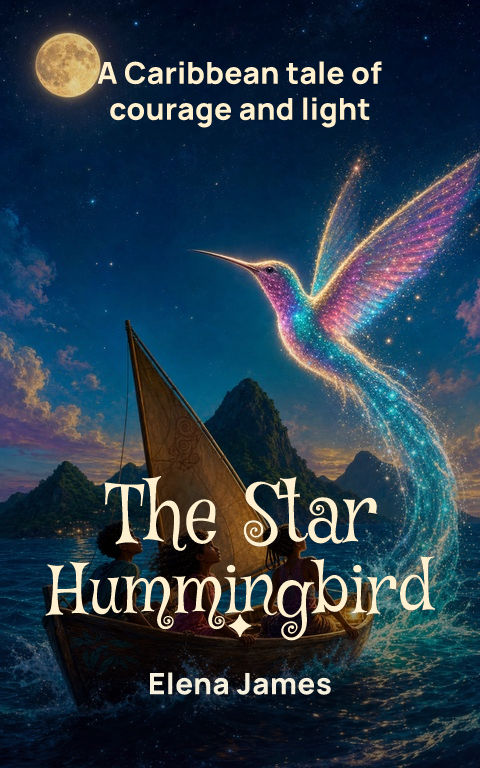 Picture books · Star hummingbird book cover template preview with editable typography over people artwork