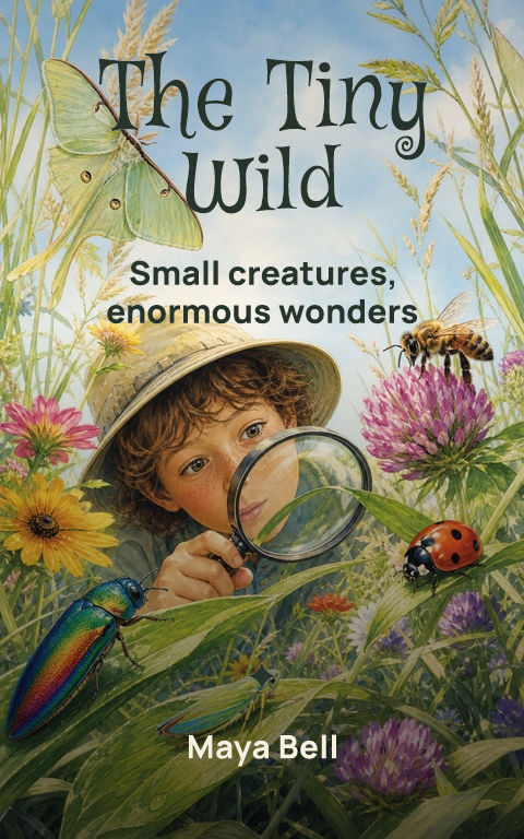 Early readers · Tiny wild book cover template preview with editable typography over creature artwork