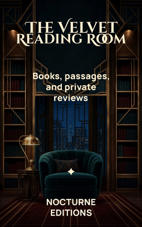Reading logs · Deco reading room book cover template preview with editable typography over place artwork
