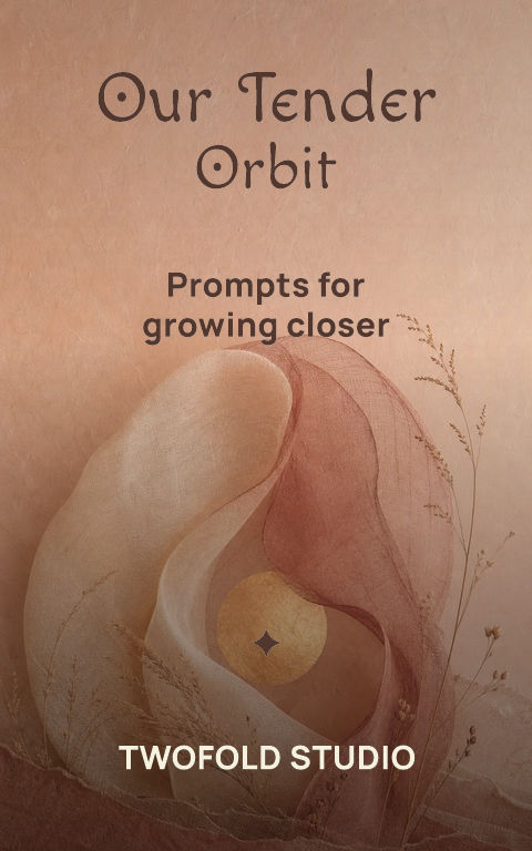 Relationship journals · Tender orbit book cover template preview with editable typography over symbolic artwork