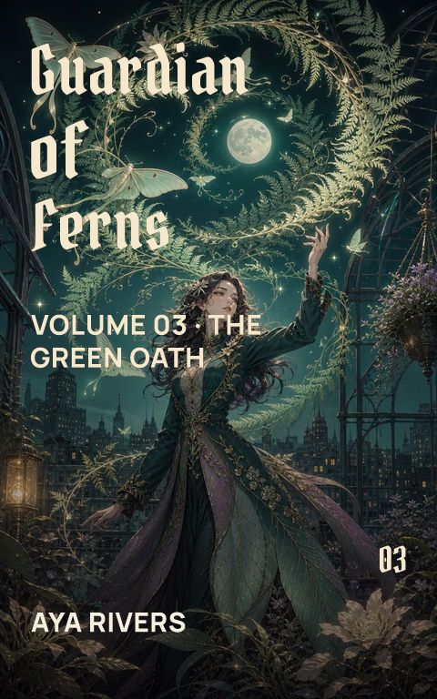 Fantasy manga · Fern guardian book cover template preview with editable typography over people artwork