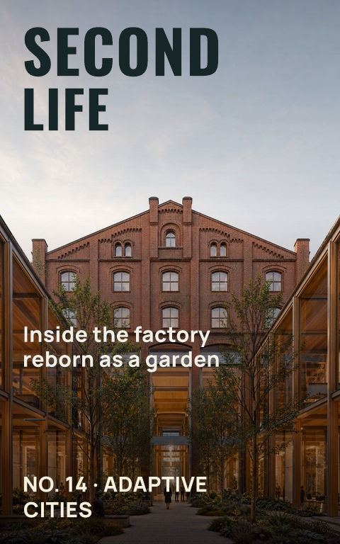Architecture magazines · Reclaimed space book cover template preview with editable typography over place artwork