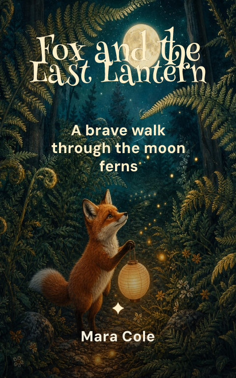 Picture books · Lantern fox book cover template preview with editable typography over creature artwork