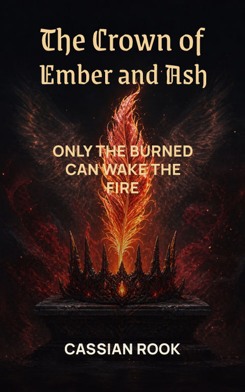 Epic fantasy · Phoenix crown book cover template preview with editable typography over object artwork