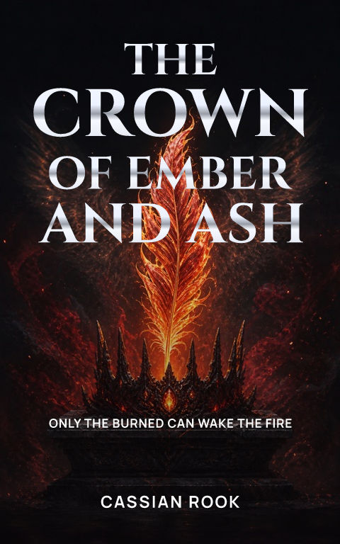 Epic fantasy · Phoenix crown book cover template preview with editable typography over object artwork