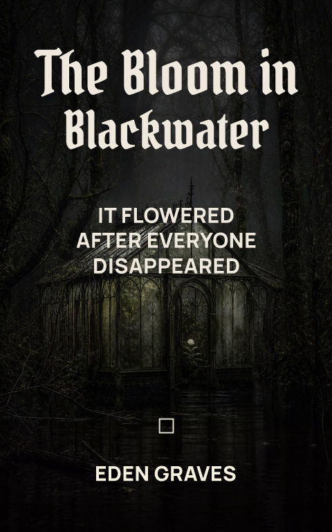 Horror · Blackwater greenhouse book cover template preview with editable typography over place artwork