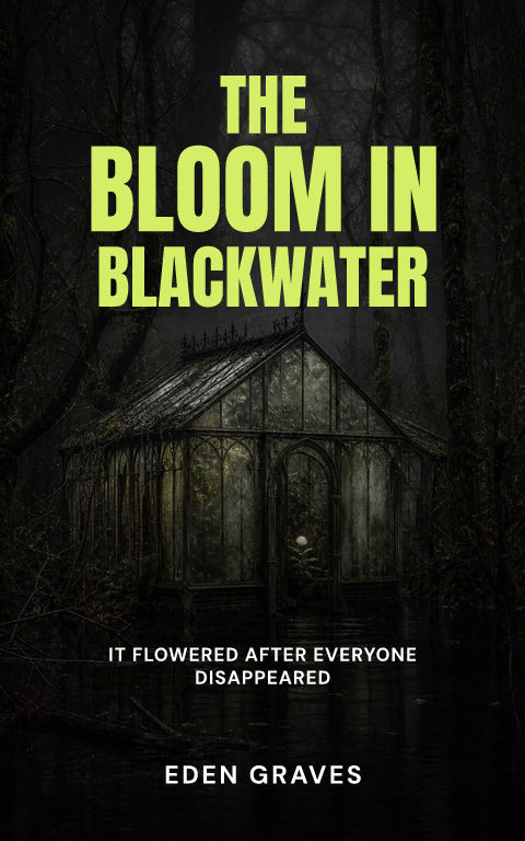 Horror · Blackwater greenhouse book cover template preview with editable typography over place artwork