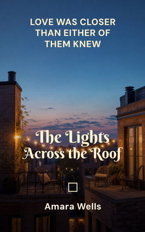 Contemporary romance · Rooftop lights book cover template preview with editable typography over place artwork