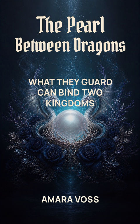Romantasy · Dragon pearl book cover template preview with editable typography over creature artwork