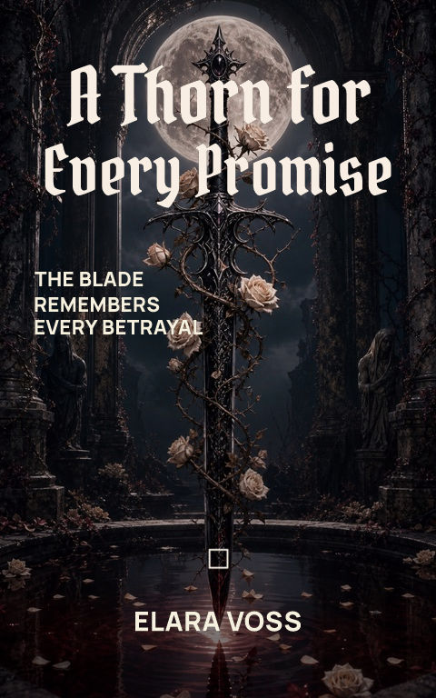 Romantasy · Thorn oath book cover template preview with editable typography over object artwork