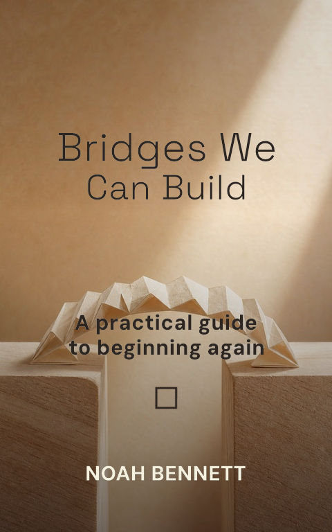 Self-help & personal growth · Paper bridge book cover template preview with editable typography over symbolic artwork