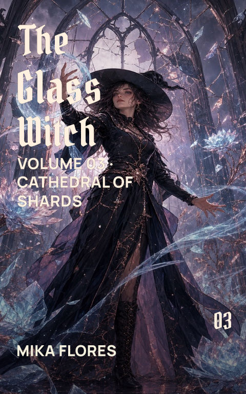 Fantasy manga · Glass witch book cover template preview with editable typography over people artwork