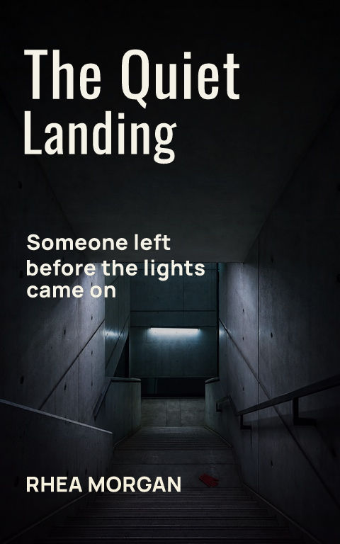 Psychological thriller · Silent stairwell book cover template preview with editable typography over place artwork