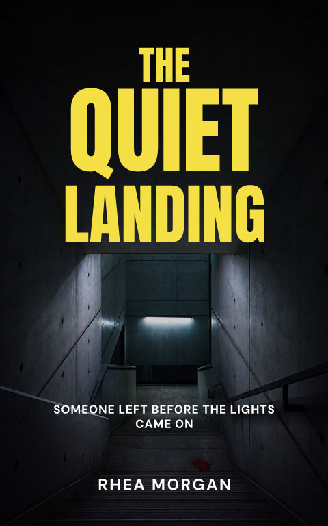 Psychological thriller · Silent stairwell book cover template preview with editable typography over place artwork