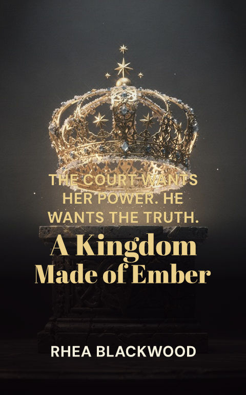Romantasy · Lower-third reveal book cover template preview with editable typography over object artwork