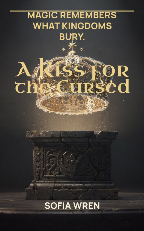Romantasy · Top masthead book cover template preview with editable typography over object artwork
