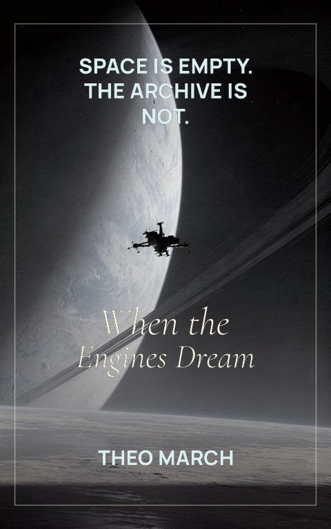 Science fiction · Frame narrative book cover template preview with editable typography over place artwork