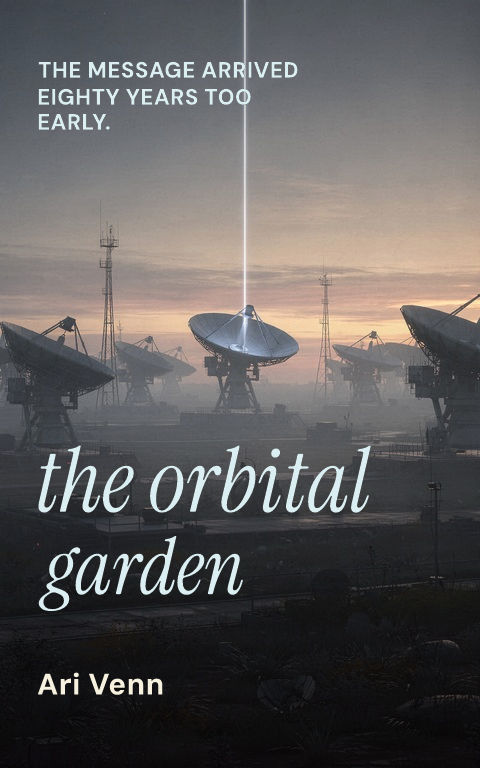 Science fiction · Modern serif poster book cover template preview with editable typography over place artwork