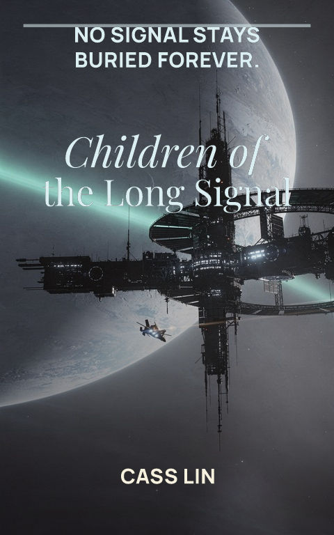 Science fiction · Top masthead book cover template preview with editable typography over place artwork