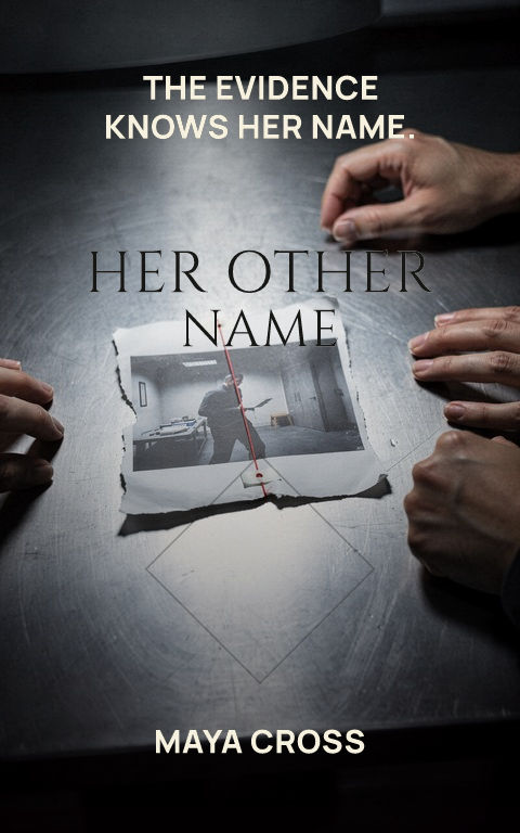 Psychological thriller · Centre emblem book cover template preview with editable typography over object artwork