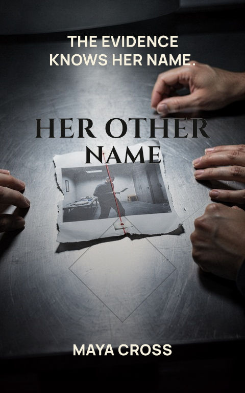 Psychological thriller · Centre emblem book cover template preview with editable typography over object artwork
