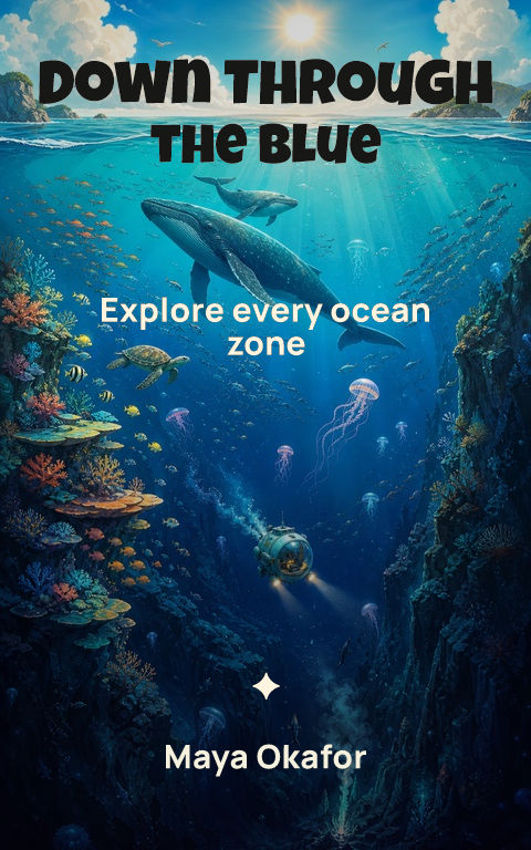 Educational · Ocean layers book cover template preview with editable typography over place artwork
