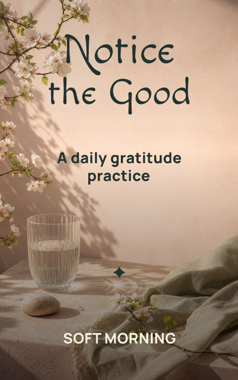 Guided journals · Gratitude dawn book cover template preview with editable typography over object artwork