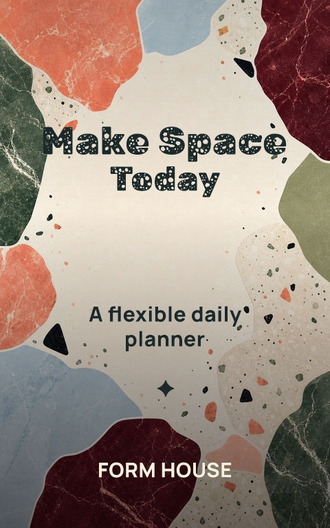 Planners · Terrazzo week book cover template preview with editable typography over symbolic artwork