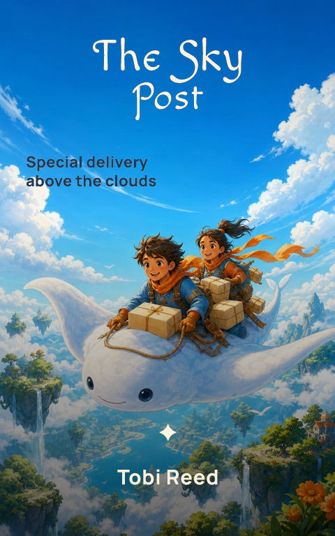 Middle grade · Sky post book cover template preview with editable typography over people artwork
